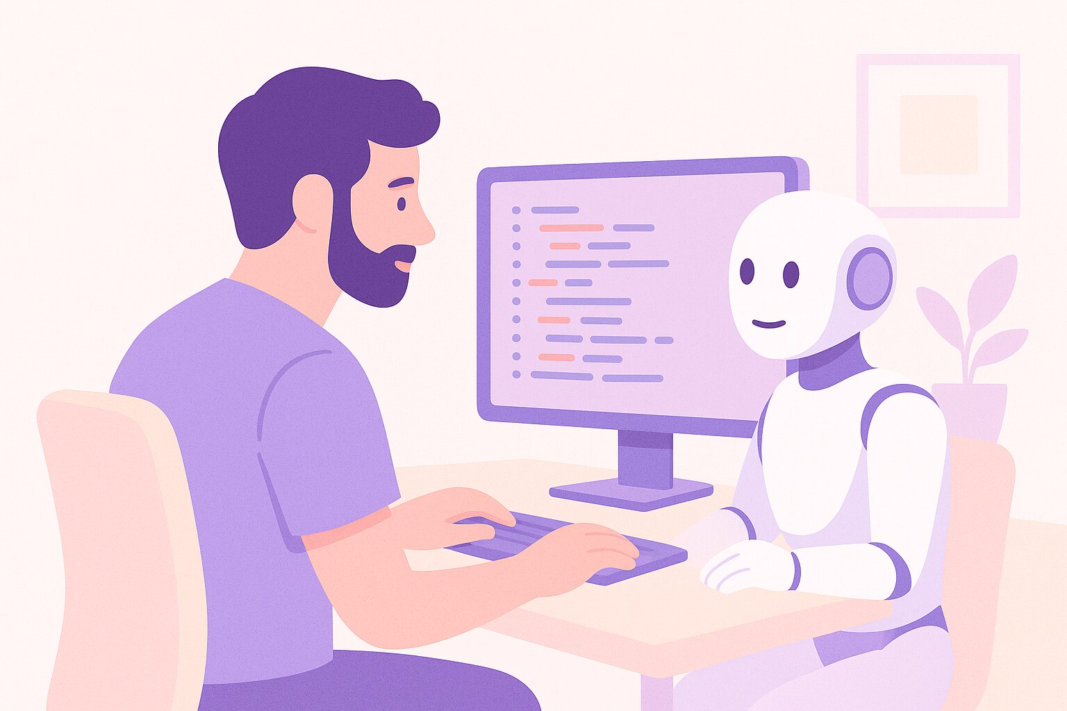 Ilustración del artículo «Del pair programming al prompt programming»