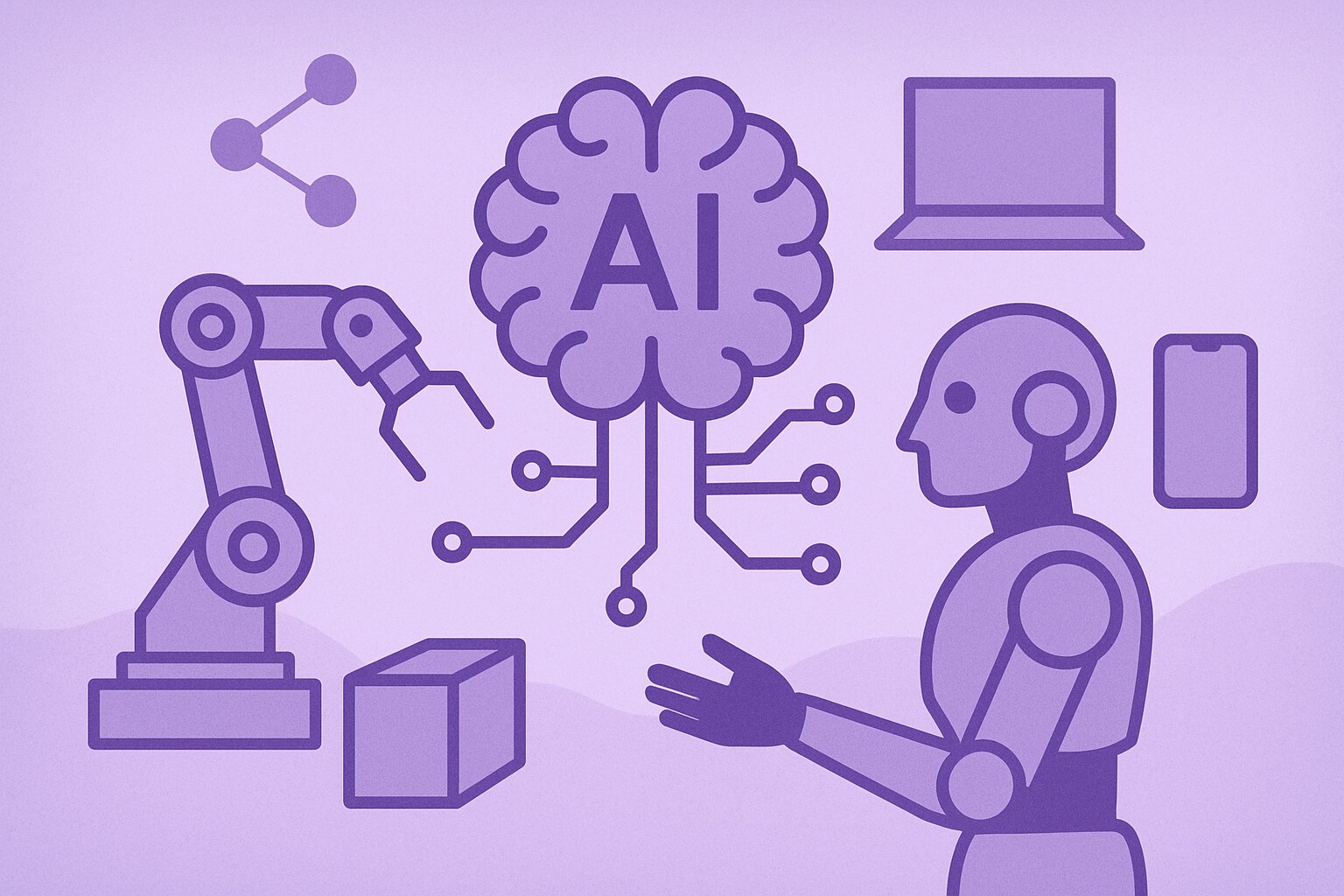 Ilustración del artículo «AI no es hype: la tecnología que une átomos y bits»